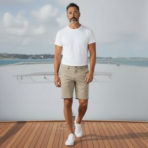 Tasc Performance Mens Tailored Fit Bamboo Khaki Shorts TM 630 Size 35 Inseam 7in